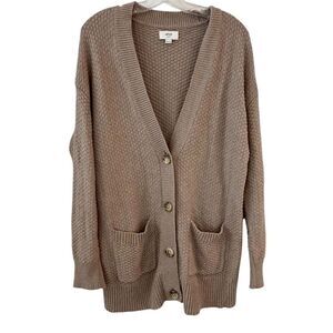 Aerie Women's XS Beige Button-Down Cardigan Sweater V-Neck Casual